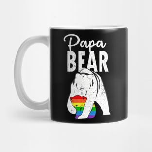 Papa Bear Gay Pride Flag LGBT Dad Camping Father Day Mug